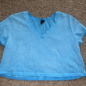 Wild Fable Blue Cropped Top